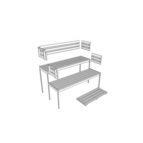 D2025 Sauna Bench, Backrest & Floor Mat Kit 