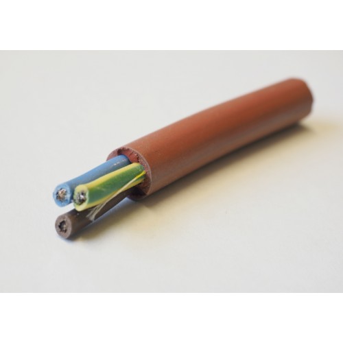 3 Meters 2.5mm 3 core Silicone Bound Heat Proof Cable for 2.5, 3 & 4.5kw built in control heaters and Apollo Steam Generator 