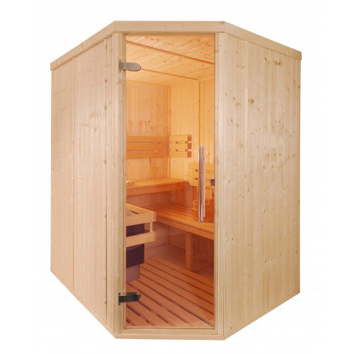 8 Person Traditional Corner Door Sauna - D3040