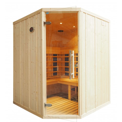 4 Person Home Infrared Sauna L Bench & Corner Door IR2525 