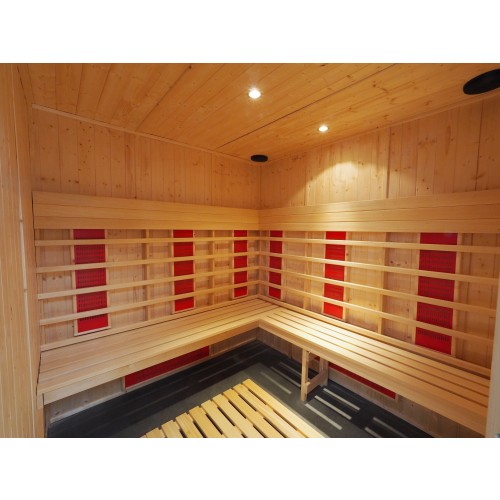 4 Person Commercial Infrared Sauna L Benches & Corner Door  IR3030 