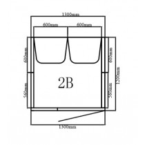 2b Steam Room with 785mm Door Technical Drawing