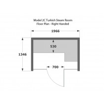 2 Person Turkish Steam Room Model 2C Floor Plan