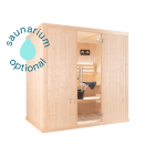 2030
Layout: A
Cladding: Spruce
Glass: Clear 
Bench Kit: Abachi 

Loyly Accessories 
Warm White Accent Lighting
Sauna Seat Cover