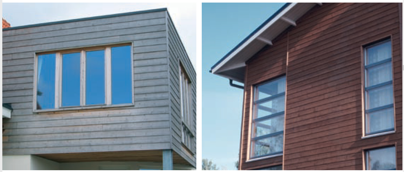 ThermoWood cladding after three years weather exposure with and without surface coatings